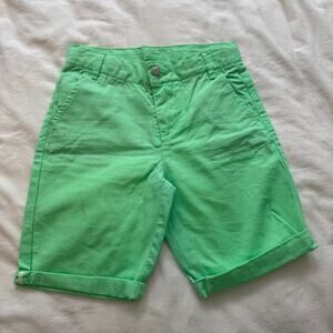 Jacadi Paris Bright‎ Green Chino Shorts French Adjustable Waist Size 8